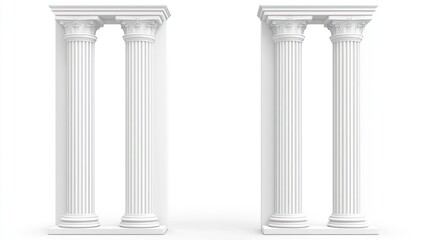 Obraz premium Classic White Columns, Architectural Design, Studio Shot, Perfect for Background Use