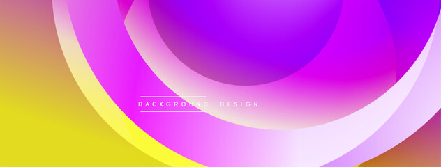 Obraz premium Background design with overlapping circular shapes, featuring smooth gradients and soft lighting effects, creating a dynamic abstract composition