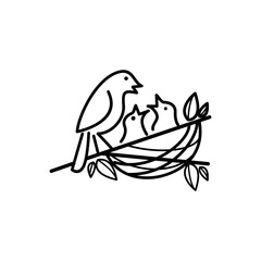 Bird Nest logo icon design illustration
