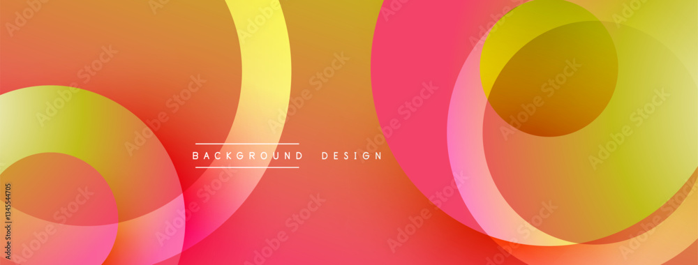 Aufkleber Abstract composition with layered circular elements, blending gradients and soft transitions, creating a sense of depth, motion, and visual harmony