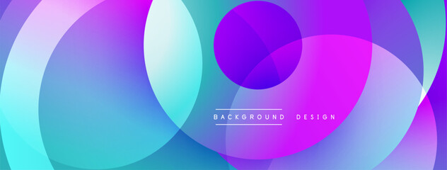 Abstract composition with layered circular elements, blending gradients and soft transitions, creating a sense of depth, motion, and visual harmony