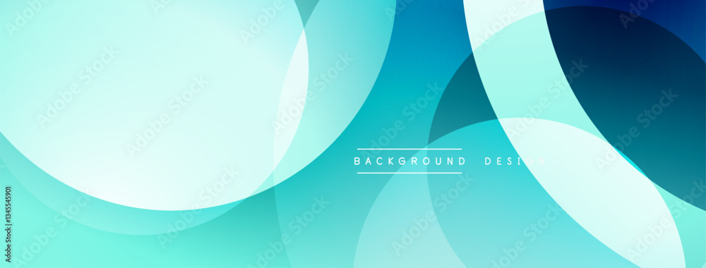 Aufkleber Abstract composition with layered circular elements, blending gradients and soft transitions, creating a sense of depth, motion, and visual harmony
