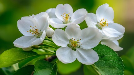 Obraz premium Cherry blossoms in full bloom, delicate petals in soft light, symbolizing renewal and harmony of spring.