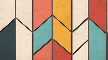 Fototapeta premium Colorful Geometric Wall Pattern Design