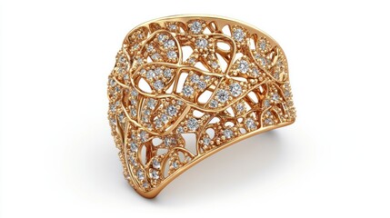 Fototapeta premium Elegant Gold and Diamond Ring: A Statement Piece