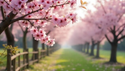 Cherry Blossom Avenue in Spring
