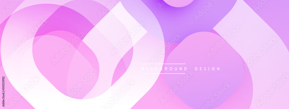 Poster Circular abstract design with overlapping translucent circles and round shapes, blending gradients and smooth curves, creating depth, contrast, and a dynamic visual effect