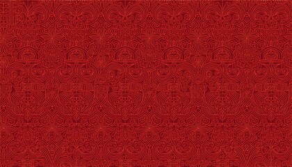 Fototapeta premium Red background wallpaper seamless pattern, vector image. Generated image