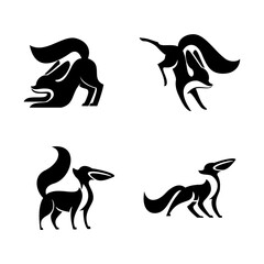 Fennec Fox logo icon design illustration