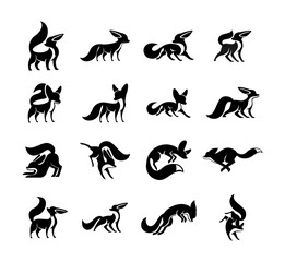 Fennec Fox logo icon design illustration