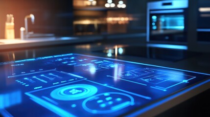 Futuristic Smart Kitchen Interface: A Glimpse into the Future of Home Technology