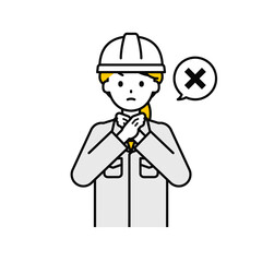 上半身のポーズ_シンプルな作業員の女性14