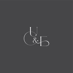 initial with line UE monogram wedding logo concept letter luxury curvy style