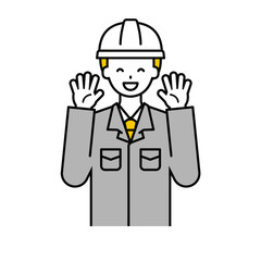 上半身のポーズ_シンプルな作業員の男性09