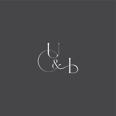 initial with line UI monogram wedding logo concept letter luxury curvy style