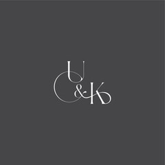 initial with line UK monogram wedding logo concept letter luxury curvy style