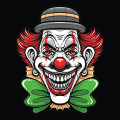 clown vector head logo illustration