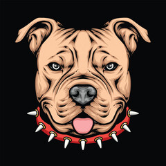 pitbull vector head logo illustration