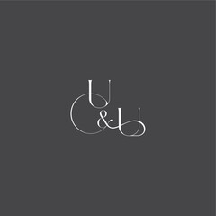 initial with line UU monogram wedding logo concept letter luxury curvy style