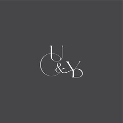 initial with line UY monogram wedding logo concept letter luxury curvy style