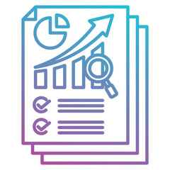 report analysis icon element for design