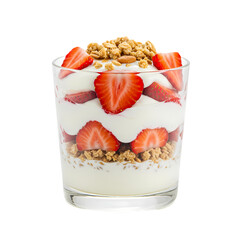 Strawberry Yogurt Parfait Recipe on Transparent  background