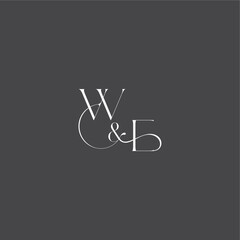 initial with line WE monogram wedding logo concept letter luxury curvy style