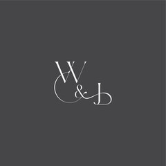 initial with line WJ monogram wedding logo concept letter luxury curvy style