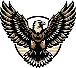eagle vector ilustration on transparant background.Hand Drawn Illustration of Pierce American Eagle .png