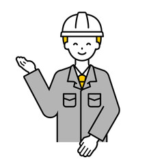 上半身のポーズ_シンプルな作業員の男性20