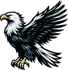 Obraz premium eagle vector ilustration on transparant background.Hand Drawn Illustration of Pierce American Eagle .png