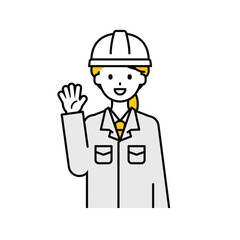 上半身のポーズ_シンプルな作業員の女性02