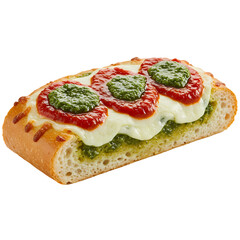 Delicious Pesto Pizza Bread on Transparent  background