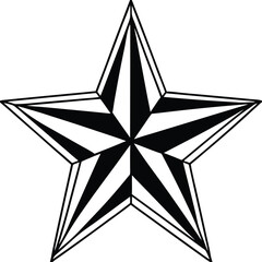Obraz premium Black and White Star Silhouette, Vector Art, Generative AI Designs