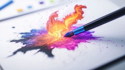 Obraz premium Vibrant Digital Art Creation with Colorful Layers and Effects