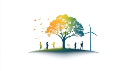 Obraz premium Community Ownership in Renewable Energy Initiatives for Sustainability