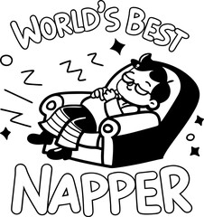 World best napper vector illustration with icon and symbol