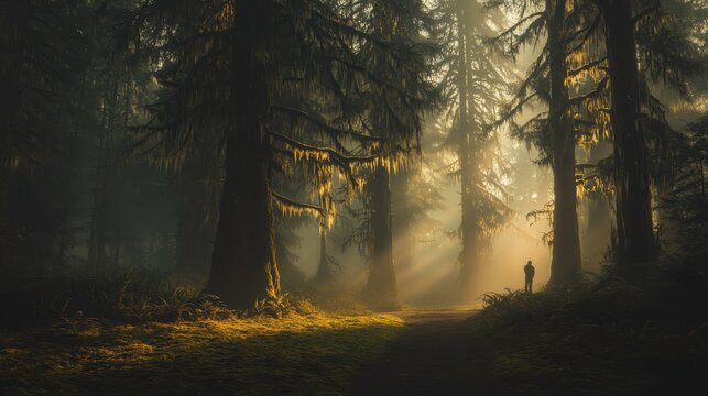 Exploring serenity in a misty forest pacific northwest nature photography tranquil environment ground level peacefulness