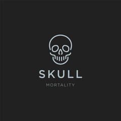 Minimalist Skull Line Art Logo – A clean skull logo representing mystery and strength.