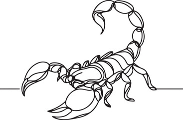 Minimalist Scorpion Line Drawing Design