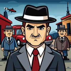 Mafia & Gangsters Vintage Vector Design: Retro Crime Elements & Icons