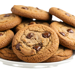 Chocolate Chip Cookies Image on Transparent  background