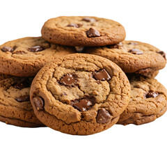 Chocolate Chip Cookies Image on Transparent  background