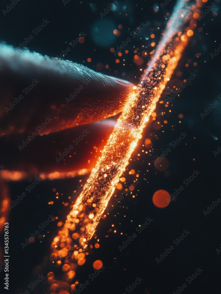 Poster Quantum Spark Innovation Immersive Digital Transformation Visual with Explosive Particle Dynamics - Cutting-Edge Technology Interaction and Futuristic Data Visualization