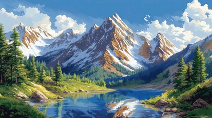 Majestic mountain reflection in serene lake nature landscape tranquil environment scenic view