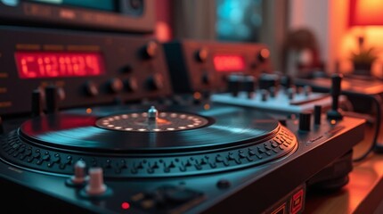 dj mixer in a nightclub