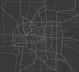 City map of Minneapolis. Town streets. Downtown gps navigation plan. Drawing scheme town, white line road on black background. Urban pattern texture. Vector