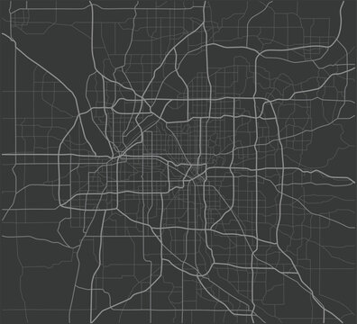 City map of Minneapolis. Town streets. Downtown gps navigation plan. Drawing scheme town, white line road on black background. Urban pattern texture. Vector