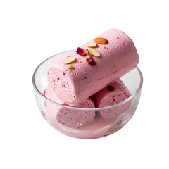 Rose Kulfi Ice Cream Dessert on Transparent  background