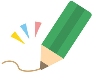 鉛筆で線を引くシンプルなアイコンイラスト